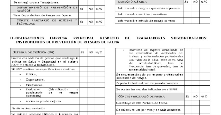 Verifique su cumplimiento de normas de higiene y seguridad