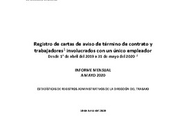 Informe Mensual de Terminaciones de Contrato de Trabajo - Mayo 2020