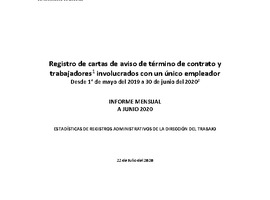 Informe Mensual de Terminaciones de Contrato de Trabajo - Junio 2020