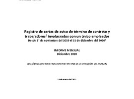 Informe Mensual de Terminaciones de Contrato de Trabajo - Diciembre 2020