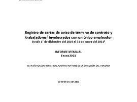Informe Mensual de Terminaciones de Contrato de Trabajo - Enero 2021