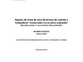 Informe Mensual de Terminaciones de Contrato de Trabajo - Febrero 2021
