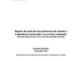 Informe Mensual de Terminaciones de Contrato de Trabajo - Noviembre 2021
