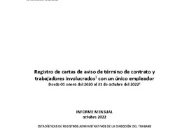 Informe Mensual de Terminaciones de Contrato de Trabajo - Octubre 2022