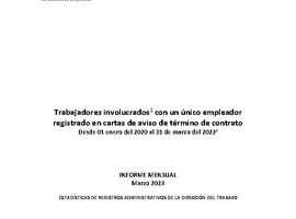 Informe Mensual de Terminaciones de Contrato de Trabajo - Marzo 2023