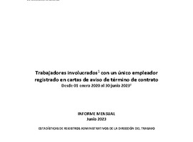 Informe Mensual de Terminaciones de Contrato de Trabajo - Junio 2023