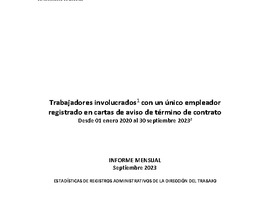 Informe Mensual de Terminaciones de Contrato de Trabajo - Septiembre 2023