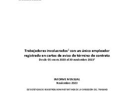 Informe Mensual de Terminaciones de Contrato de Trabajo - Noviembre 2023