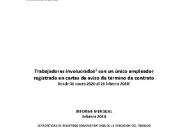 Informe Mensual de Terminaciones de Contrato de Trabajo - Febrero 2024