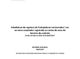 Informe Mensual de Terminaciones de Contrato de Trabajo - Abril 2025