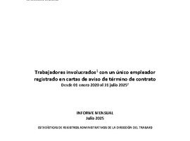Informe Mensual de Terminaciones de Contrato de Trabajo - Julio 2025