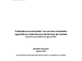 Informe Mensual de Terminaciones de Contrato de Trabajo - Agosto 2025