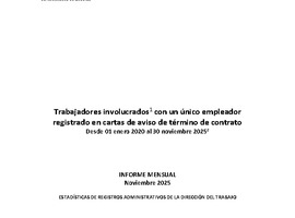 Informe Mensual de Terminaciones de Contrato de Trabajo - Noviembre 2025