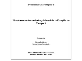 El entorno socioeconómico y laboral de la Iª región de Tarapacá
